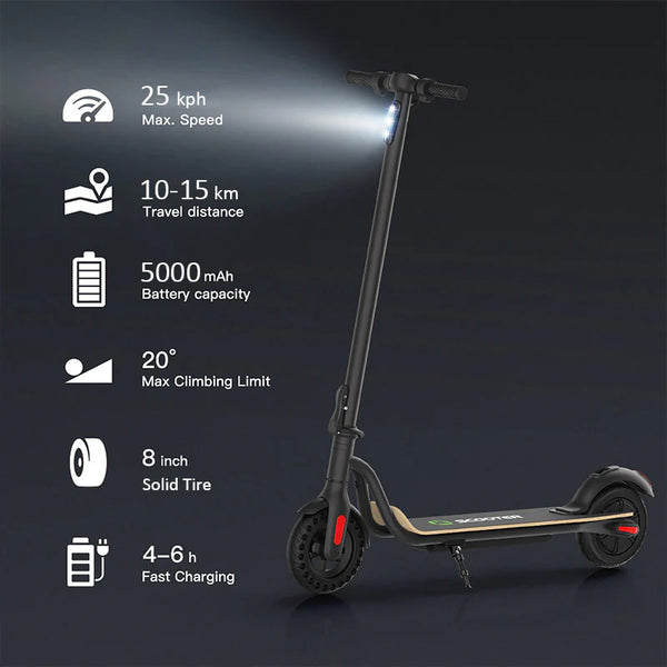 Megawheels S10BK 5.0Ah - Adult Electric Scooter - Teen Electric Scooter -  Black – www.mscooter.co.uk