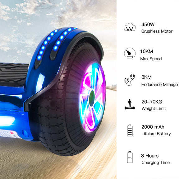 6.5" Hoverboard with Bluetooth & LED lighting in Blue